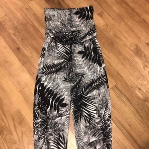 Bandeau jumpsuit print stretch jersey